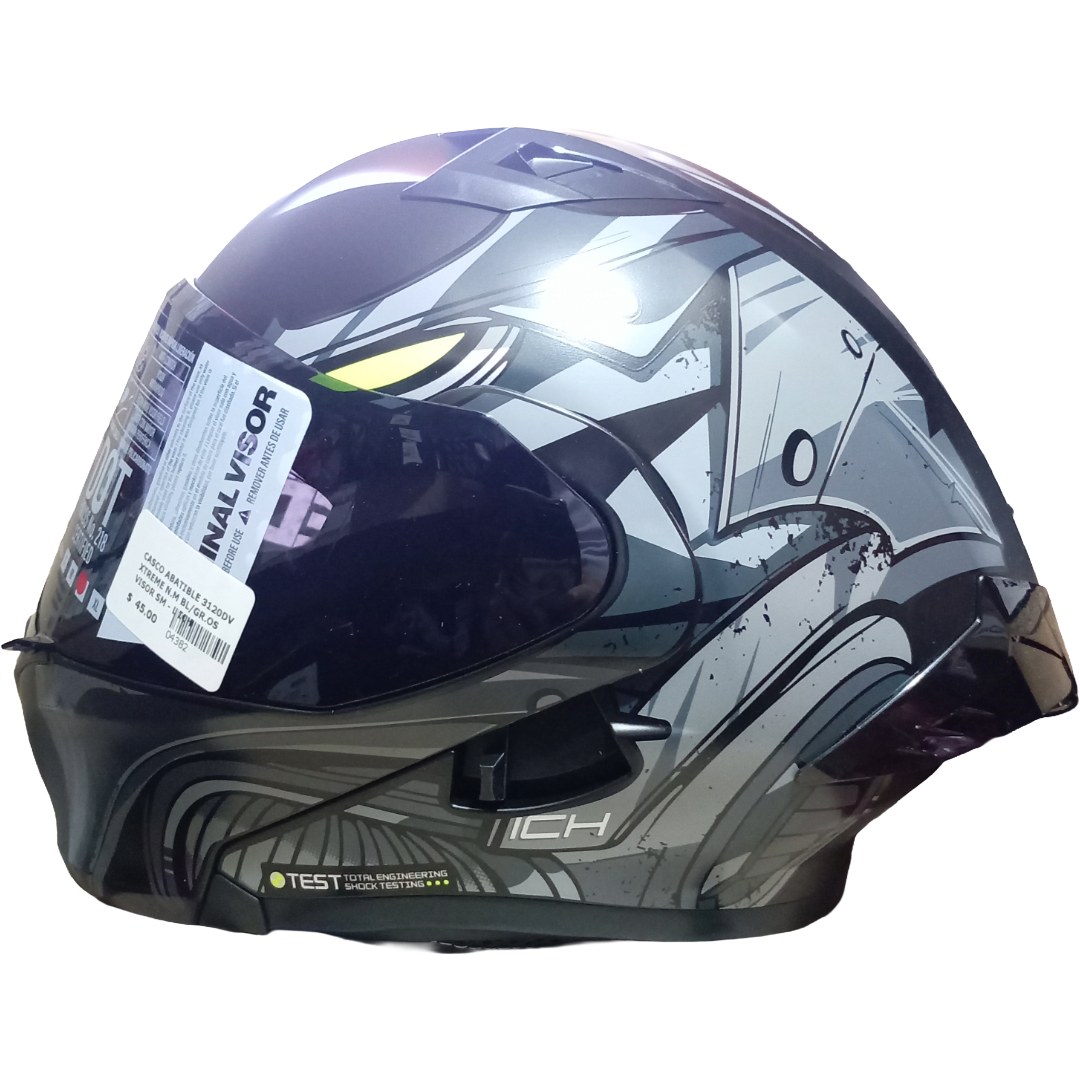 casco abatible 3120dv negr.gris osc. visor smoke l casco abatible 3120dv negr.gris osc. visor smoke l